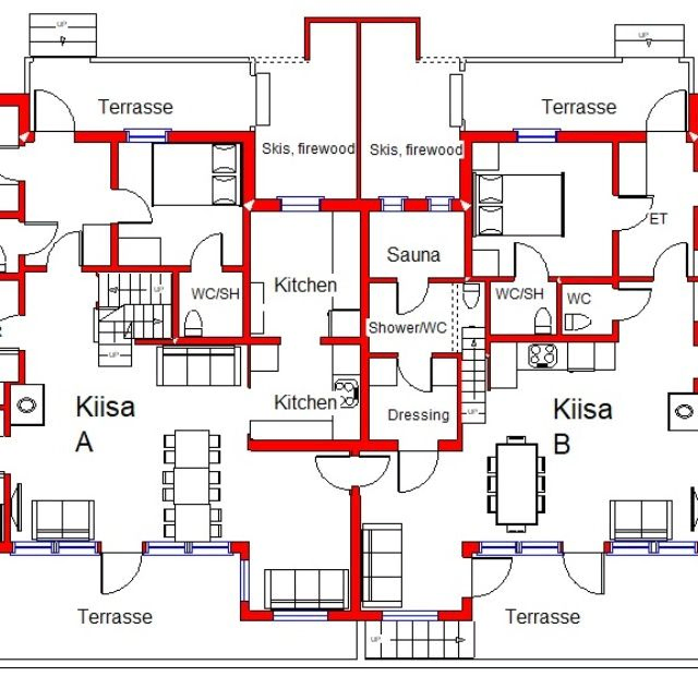 Floor plan of Kiisa A and Kiisa B
